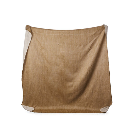 Reversible Handwoven Alpaca Throw Blanket | Camel &amp; Cream | Kani Collection