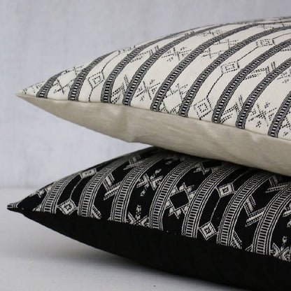Black &amp; White Aztec Print Pillow Cover