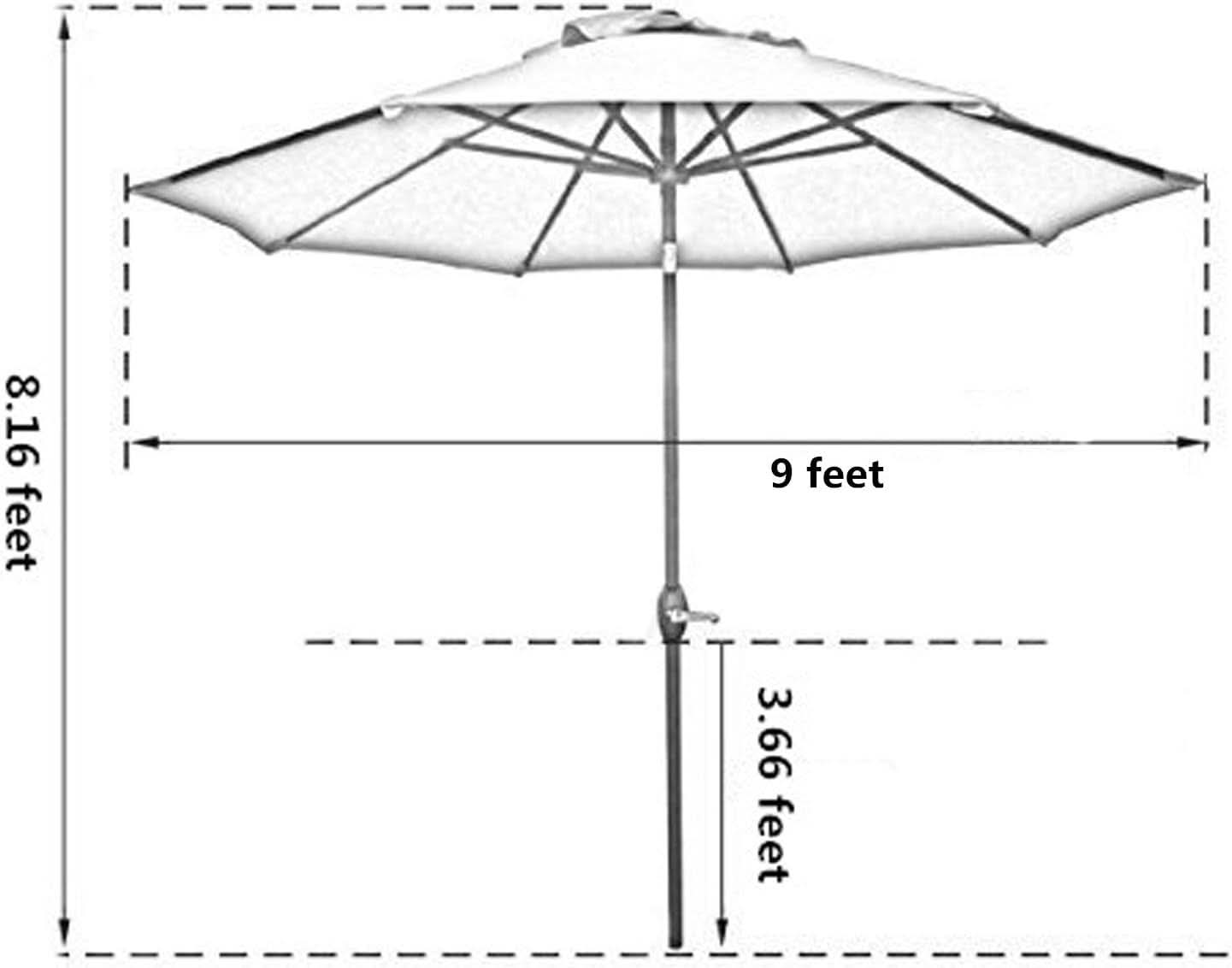 9 Foot Patio Umbrella - Red