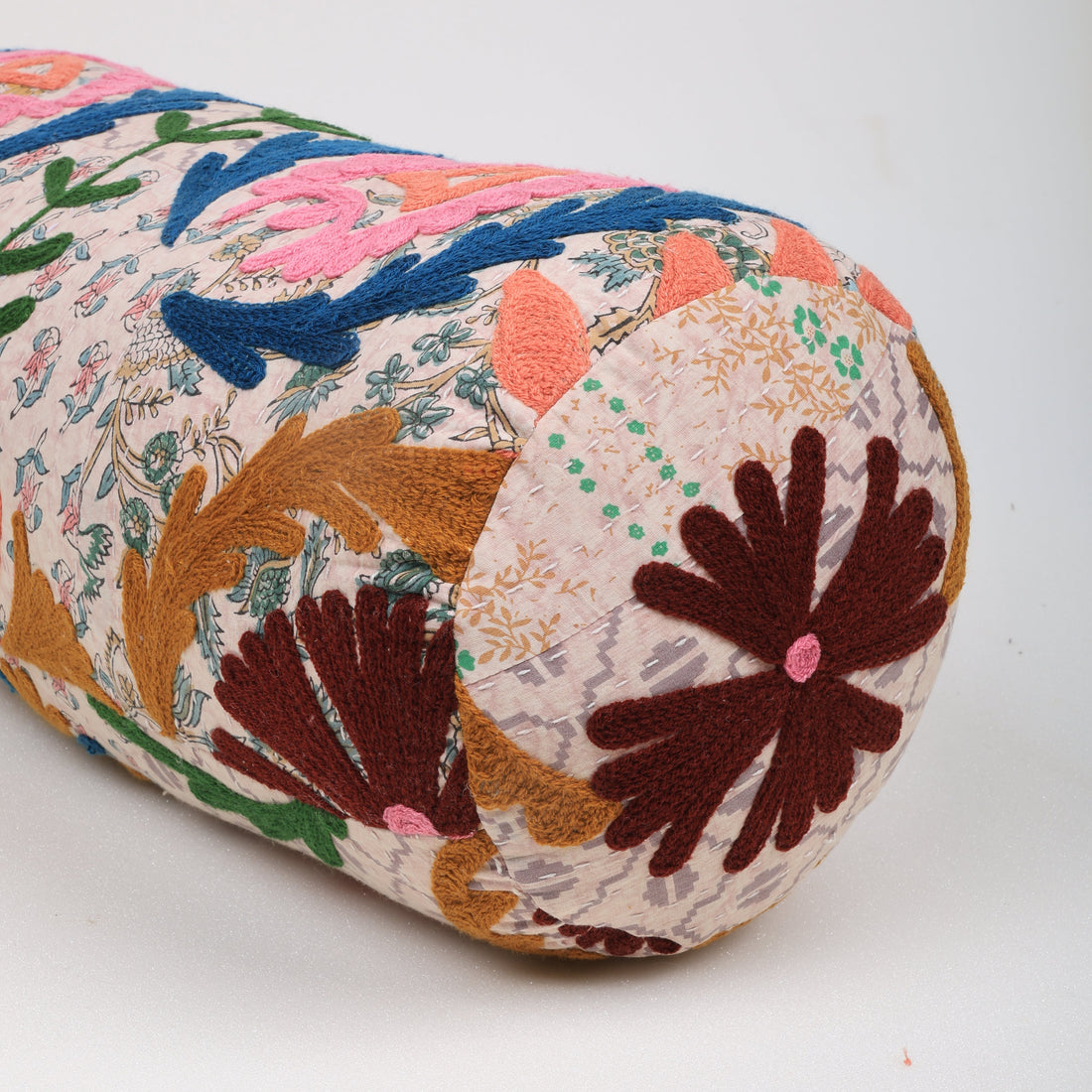 Kantha Gudari Bolster Pillow | 21x8"
