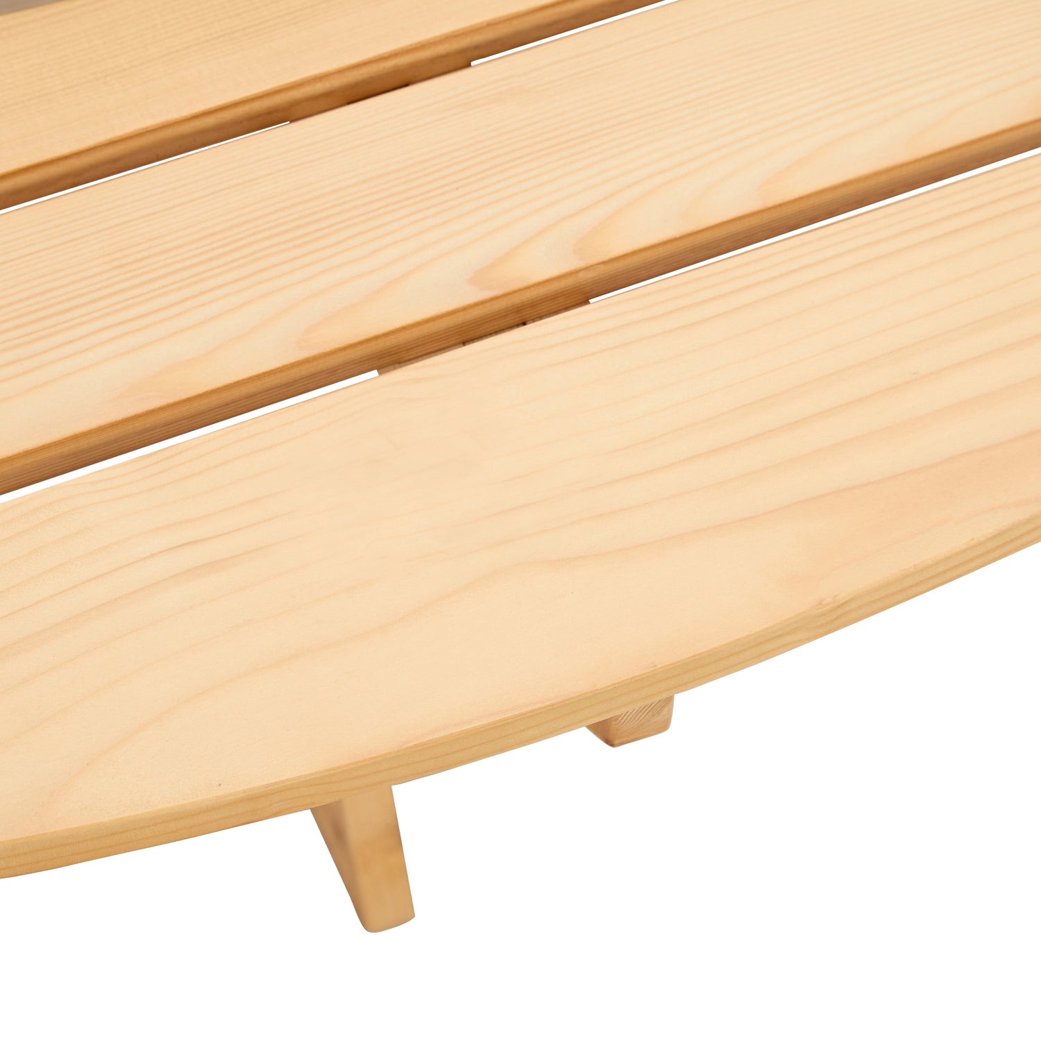 8-Person Round Picnic Table with 4 Built-in Benches - Natural Finish