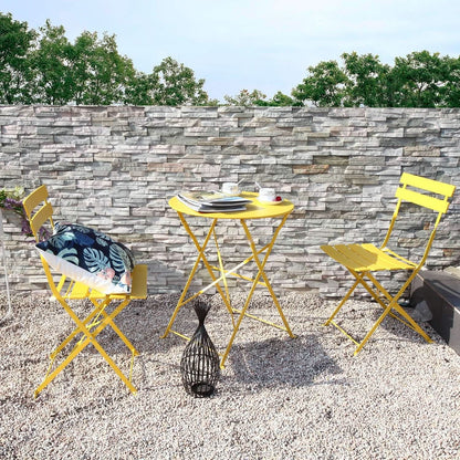 3 Piece Outdoor Bistro Set - Yellow