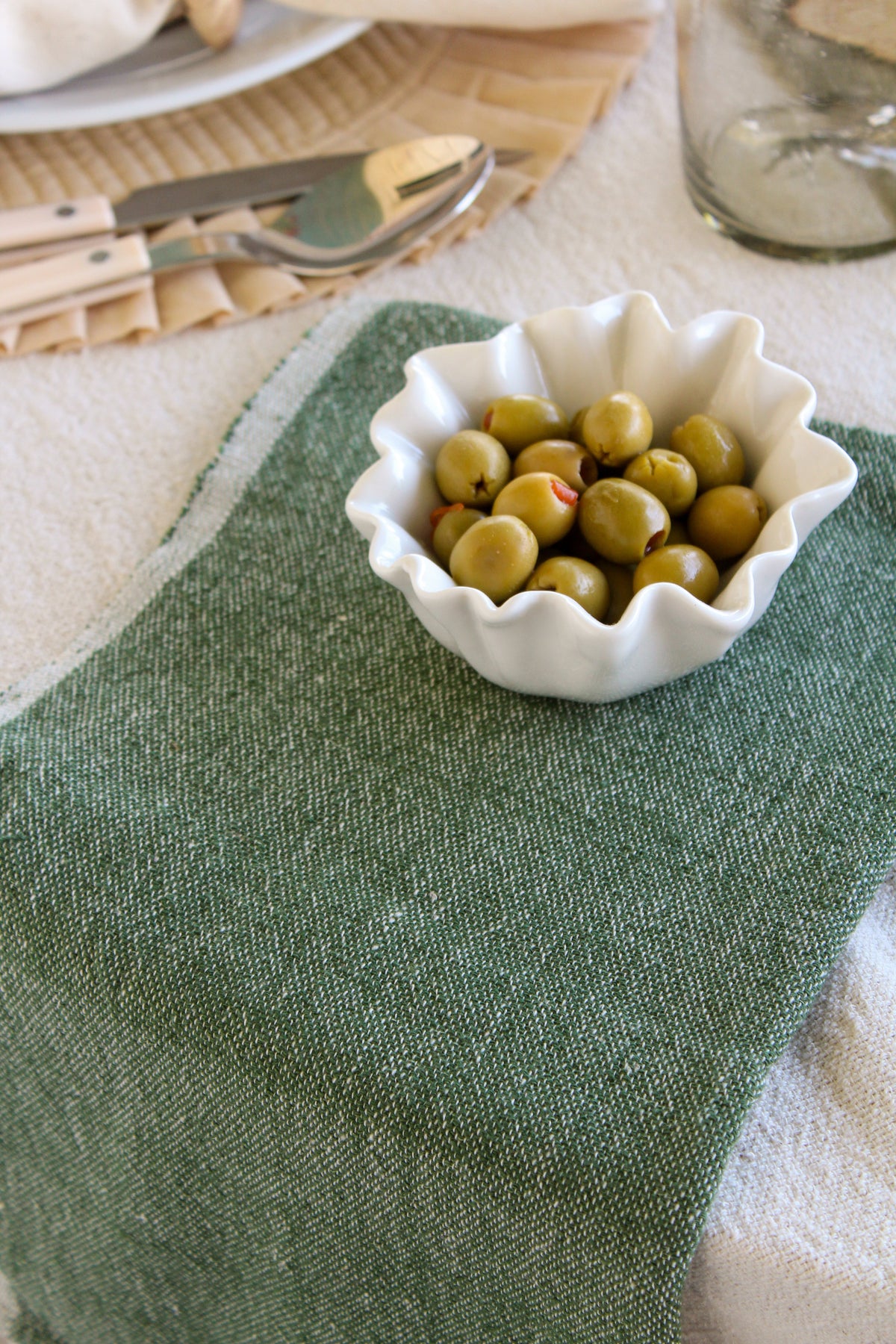 Organic Cotton Hand Towel - Olive Green