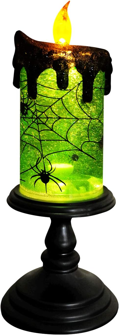 Battery Operated Spooky Green Flameless Halloween Tornado Candle