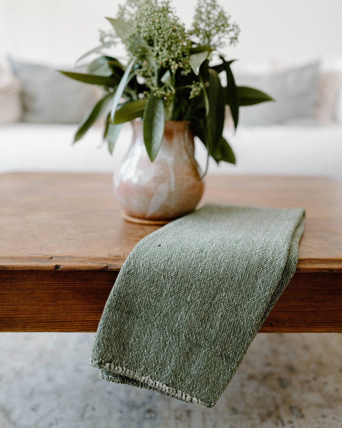 Organic Cotton Hand Towel - Olive Green