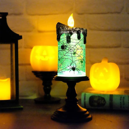 Battery Operated Spooky Green Flameless Halloween Tornado Candle