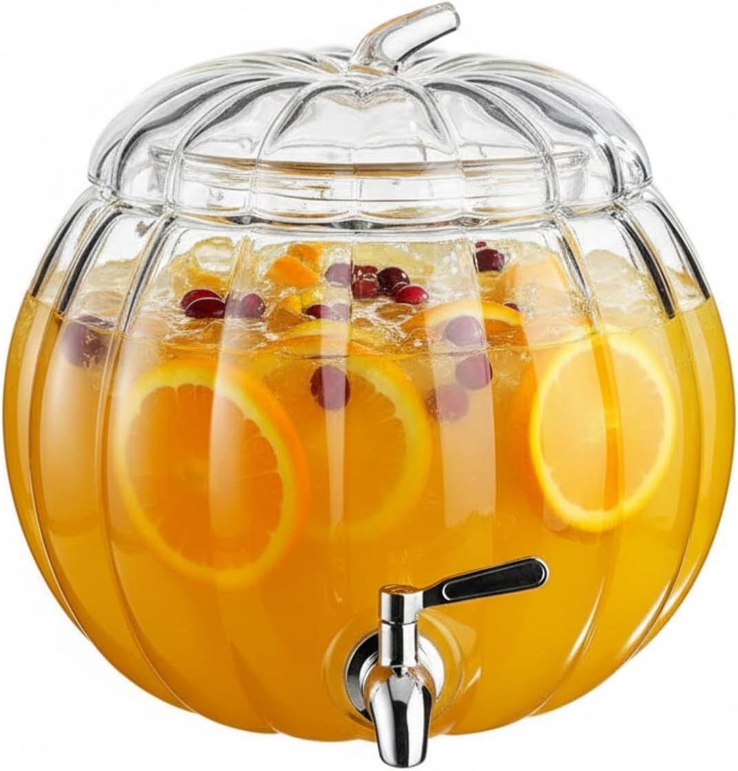 Glass Pumpkin Drink Dispenser - 2 Gallon
