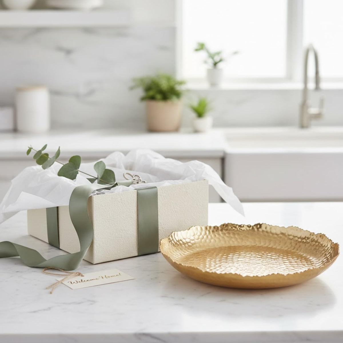 Gold Hammered Decorative Bowl