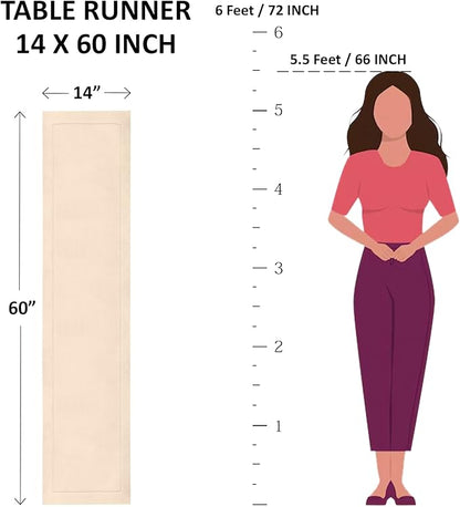100% Pure Linen Small Table Runner in Cinnamon - 14 x 60 Inch