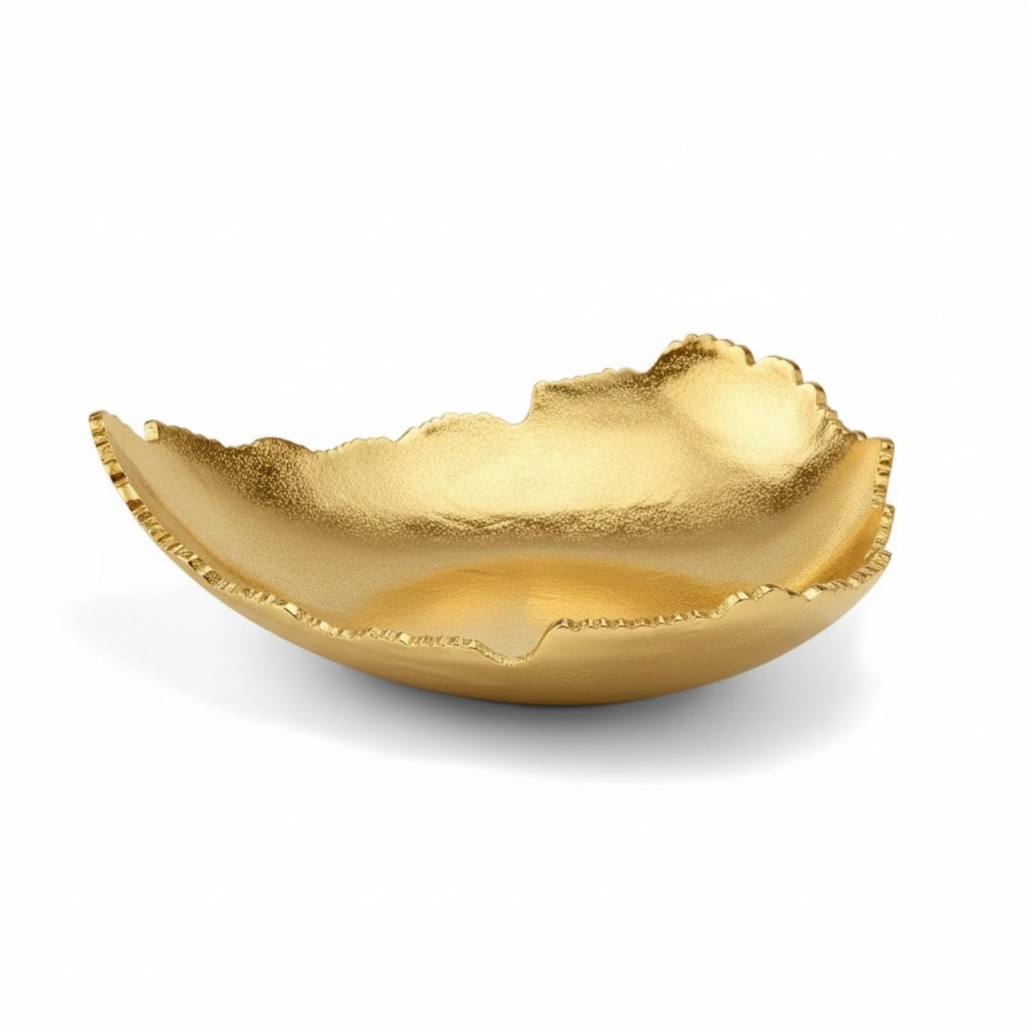 Gold Platter Bowl – Modern Aluminum Decorative Centerpiece with Textured Metallic Finish