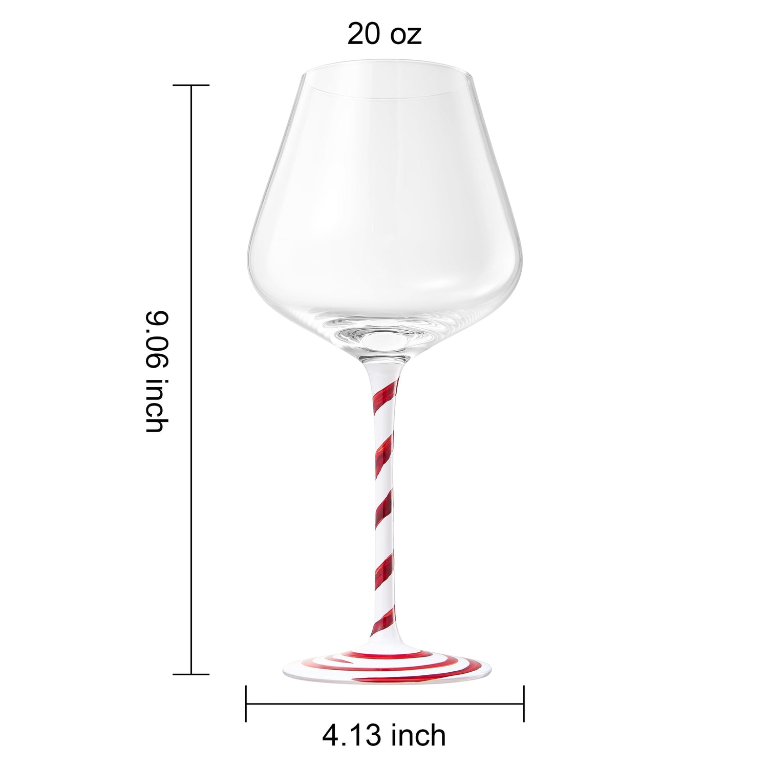Holiday Candy Cane Wine Glasses - Set of 2