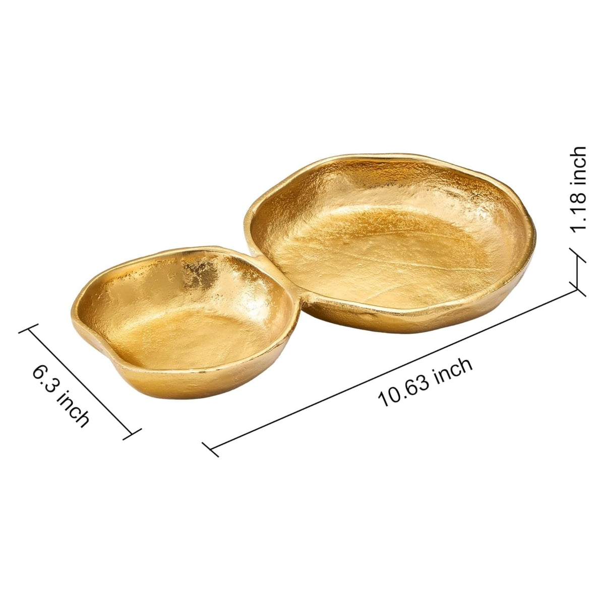 2 Cluster Decorative Bowls - Bright Gold Brass