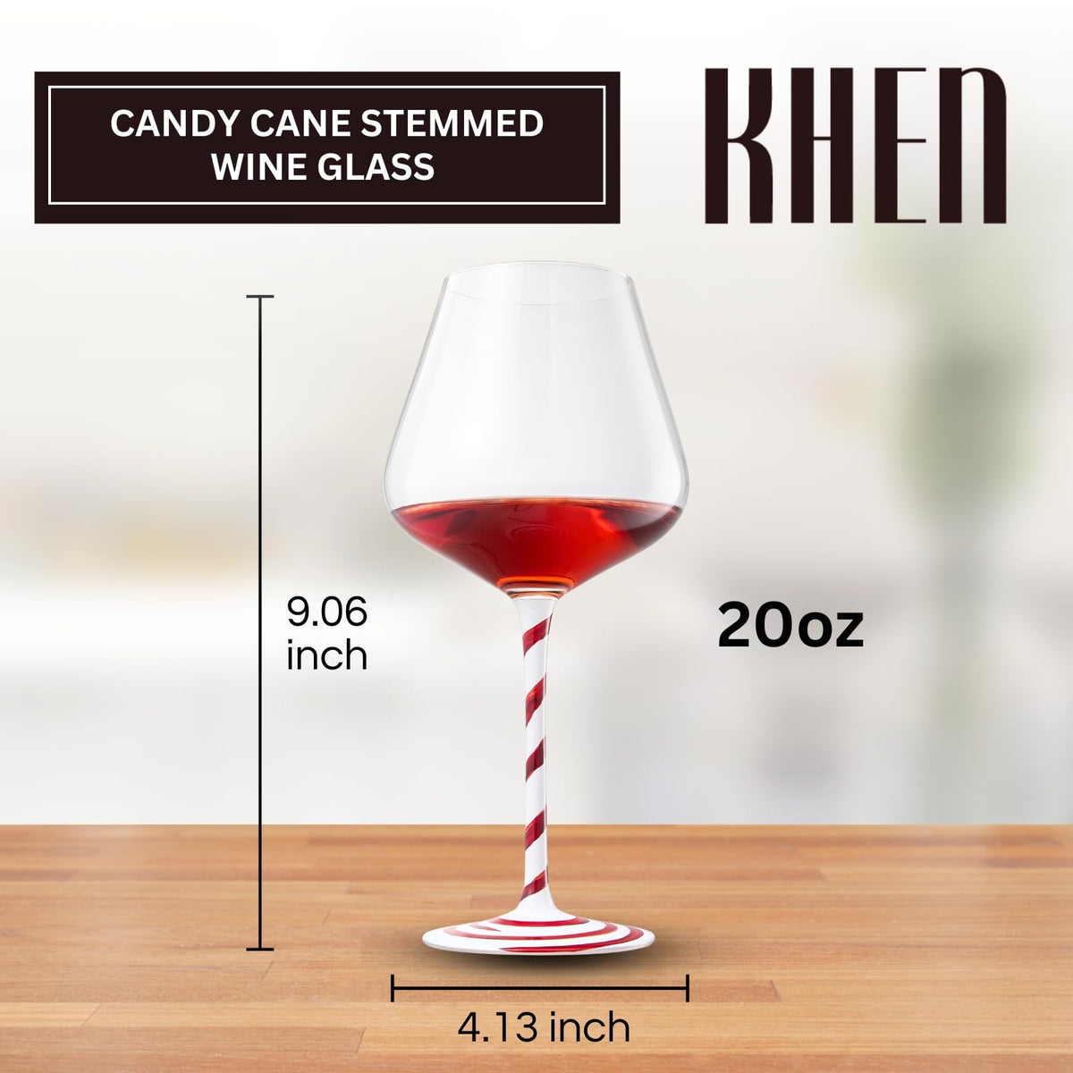 Holiday Candy Cane Wine Glasses - Set of 2