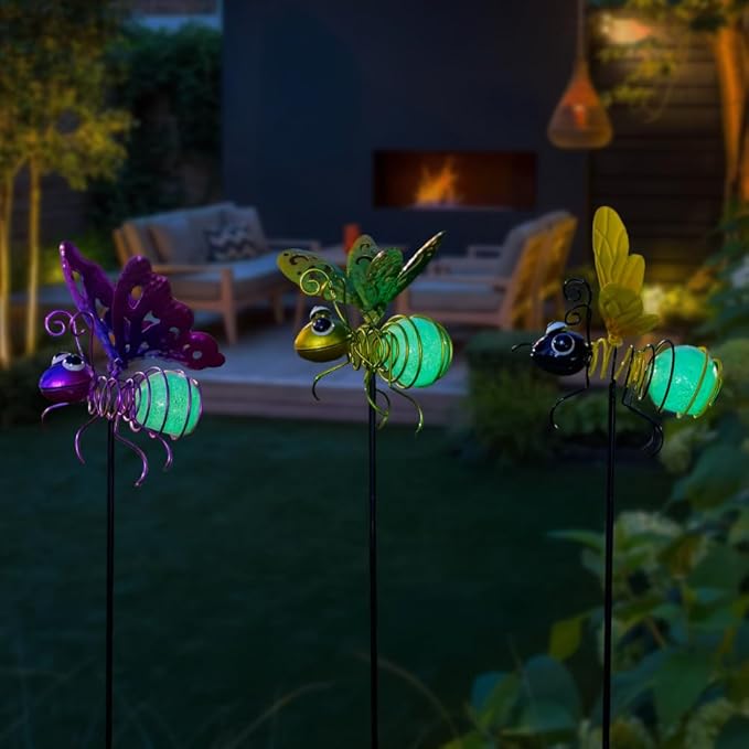 Set of 3 Solar Bee Lights