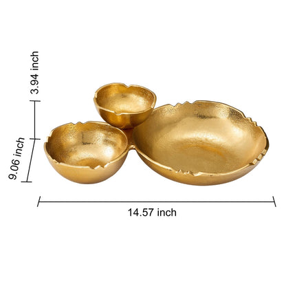 3 Cluster Decorative Bowls - Bright Gold Brass