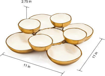 Cluster of 9 Round Serving Bowls