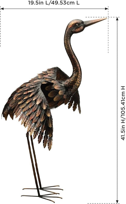 Rustic Bronze Outdoor Bird Statues