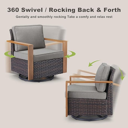 5 Piece Patio Conversation Set in Gray