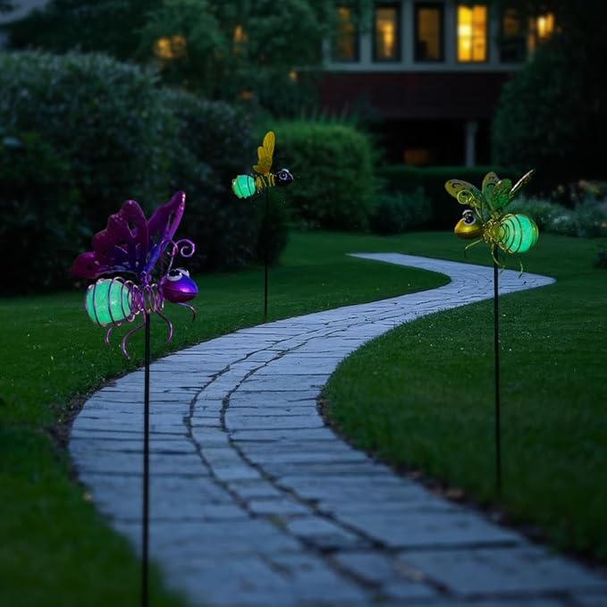 Set of 3 Solar Bee Lights