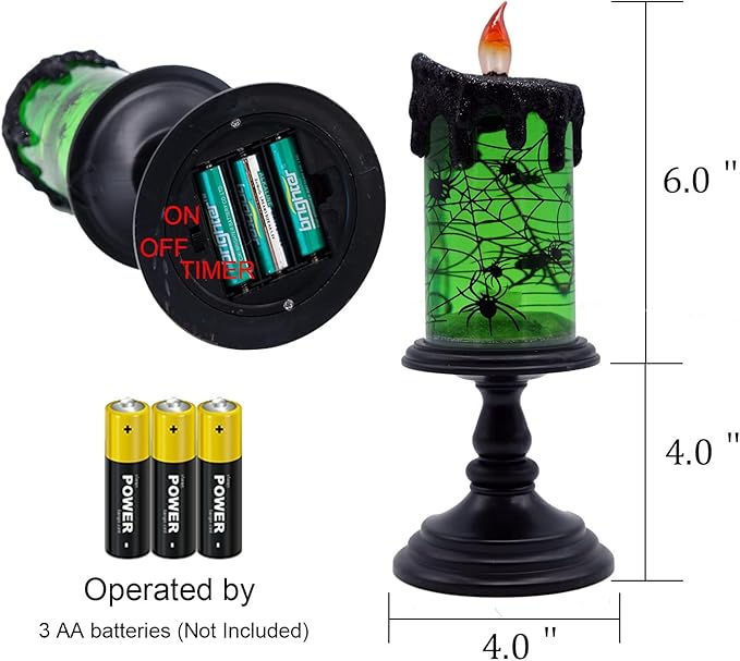Battery Operated Spooky Green Flameless Halloween Tornado Candle