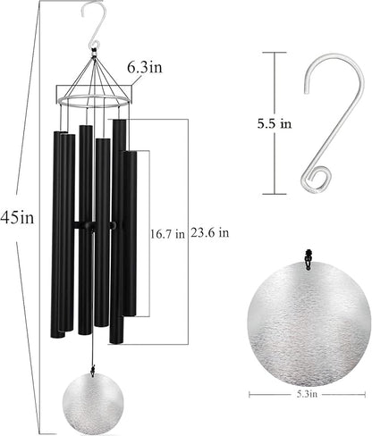 ASTARIN Deep Tone 45 Inch Wind Chime - Black