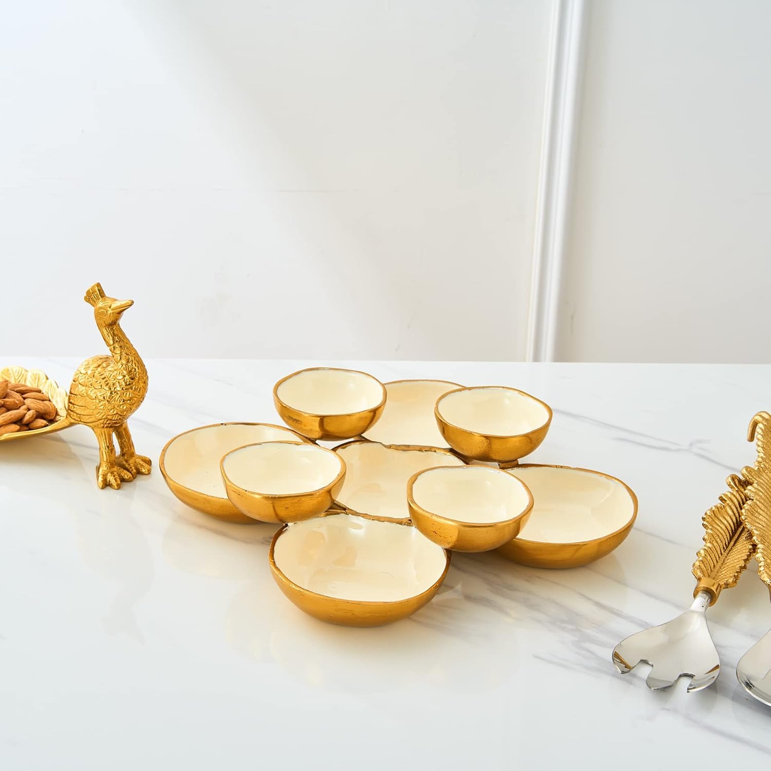 Cluster of 9 Round Serving Bowls