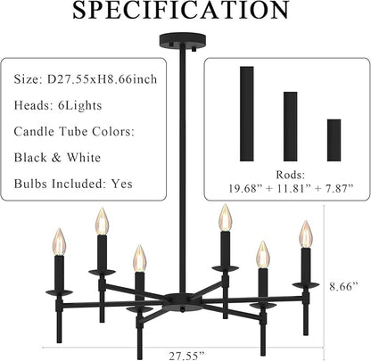Black LED Modern Chandelier
