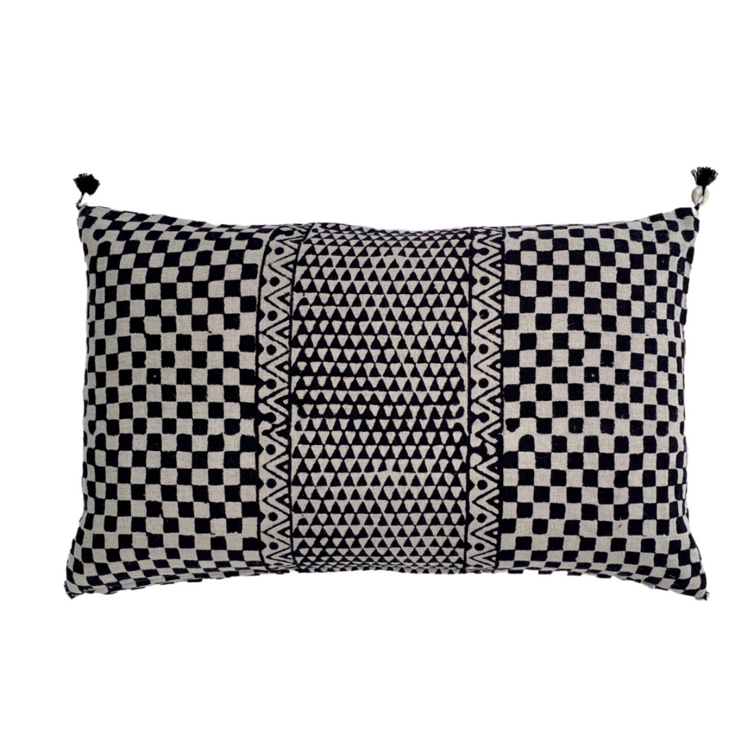 Samburu Charcoal Petit Lumbar Pillow Cover