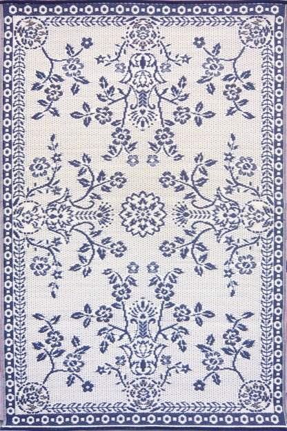 Garland Blue &amp; White Reversible Outdoor Mat
