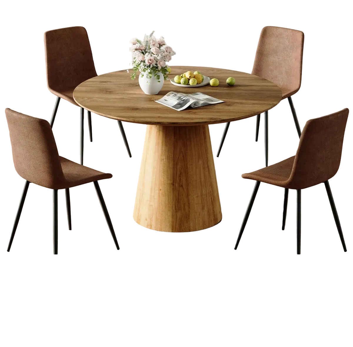 Luxurious Round Space Saving Dining Table Set For Four