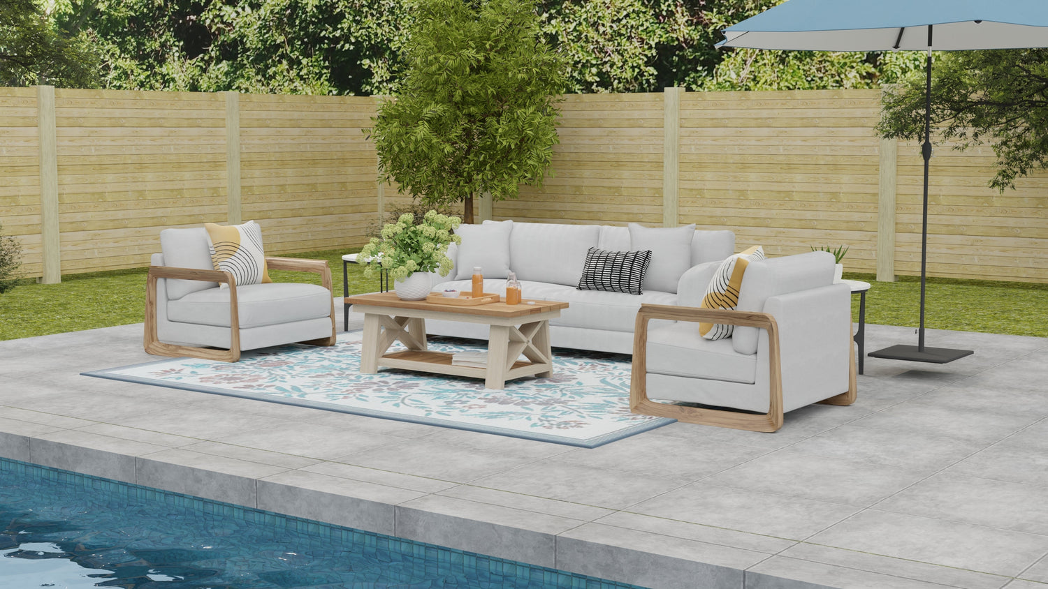 Wildflowers Stone Terra Outdoor Mat