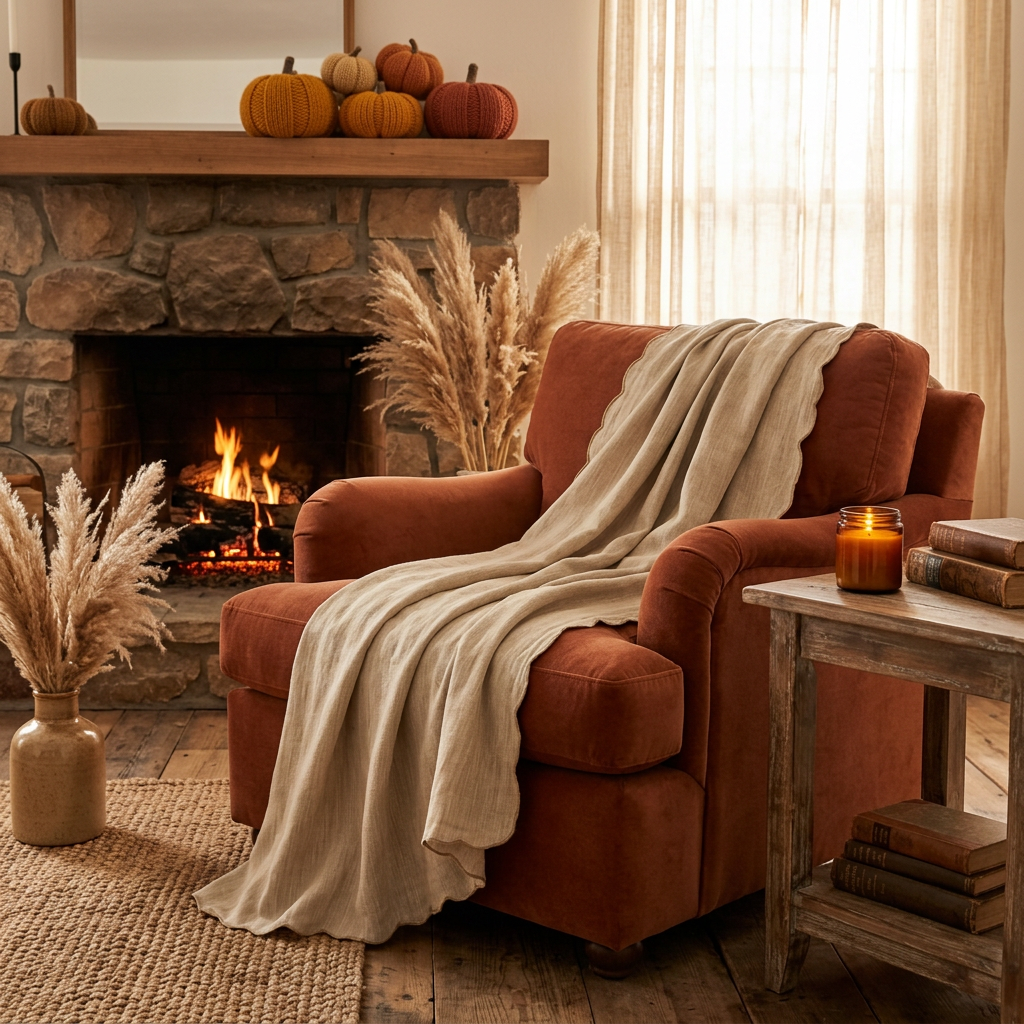 Reversible Handwoven Alpaca Throw Blanket | Camel &amp; Cream | Kani Collection