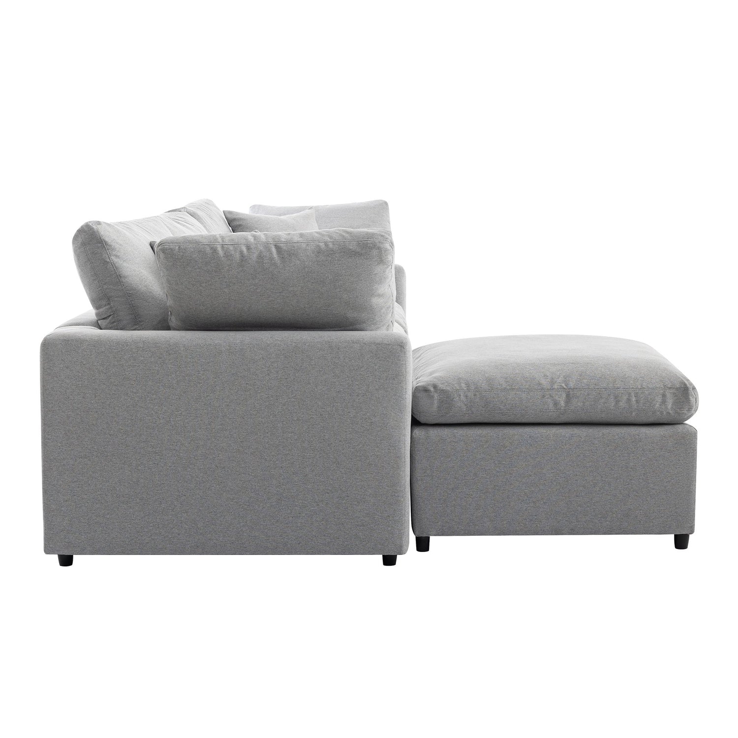 Down Filled Sectional Sofa in Grey