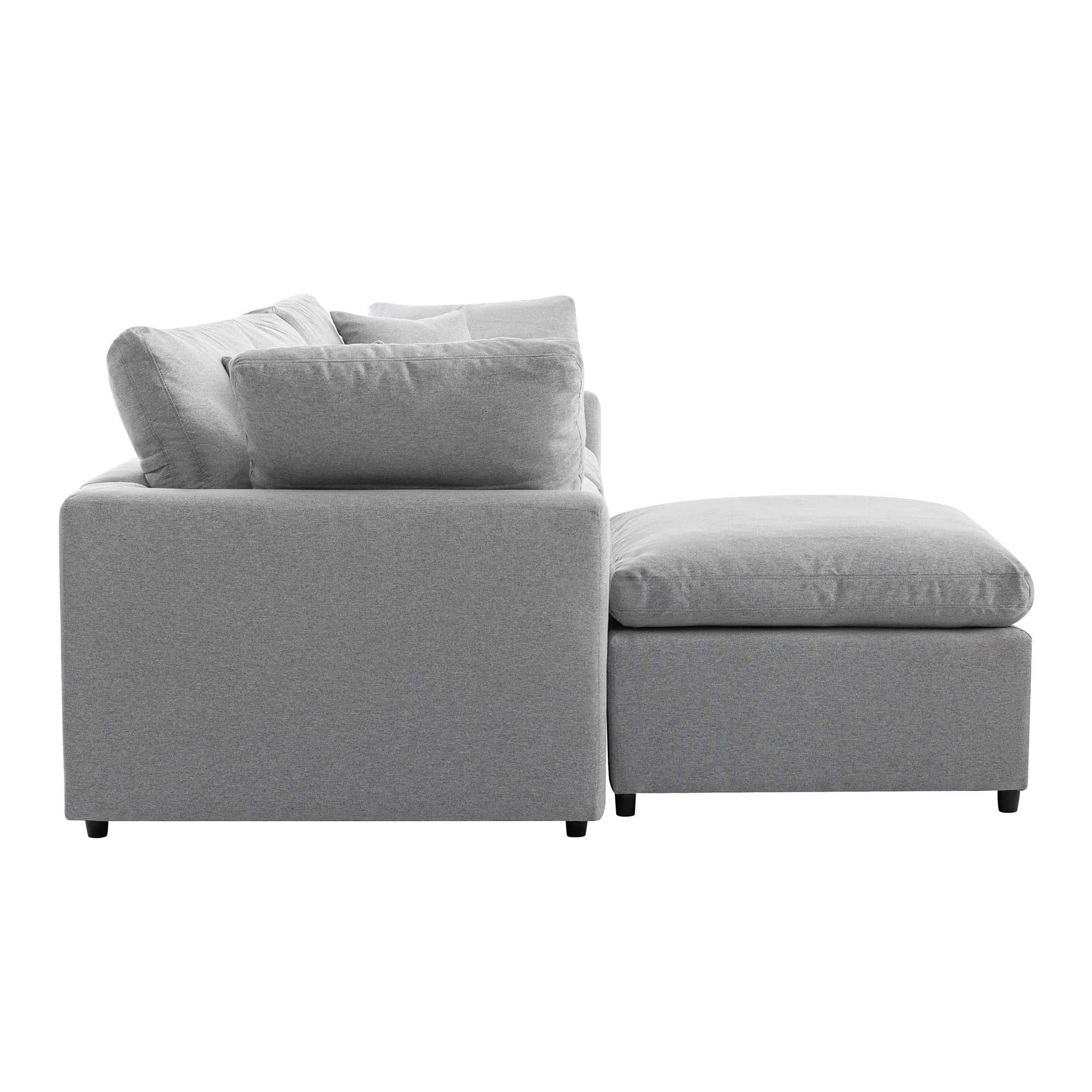 Down Filled Sectional Sofa in Grey