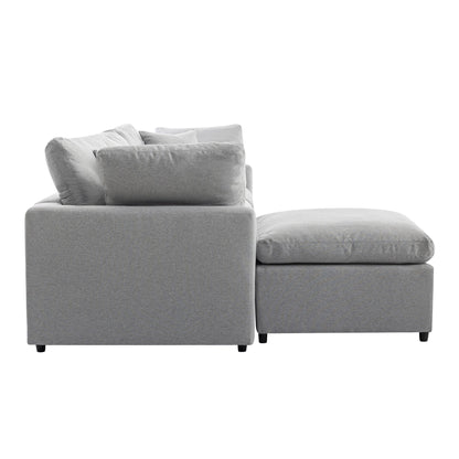 Down Filled Sectional Sofa in Grey