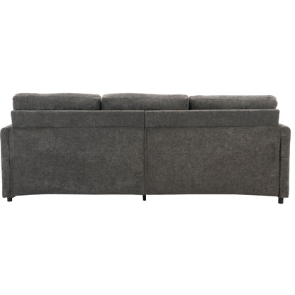 Cozy Upholstered Oversized 3-Seater Cloud Sofa in Dark Gray
