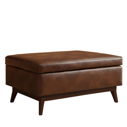 Owen Distressed Chestnut Brown Coffee Table Ottoman