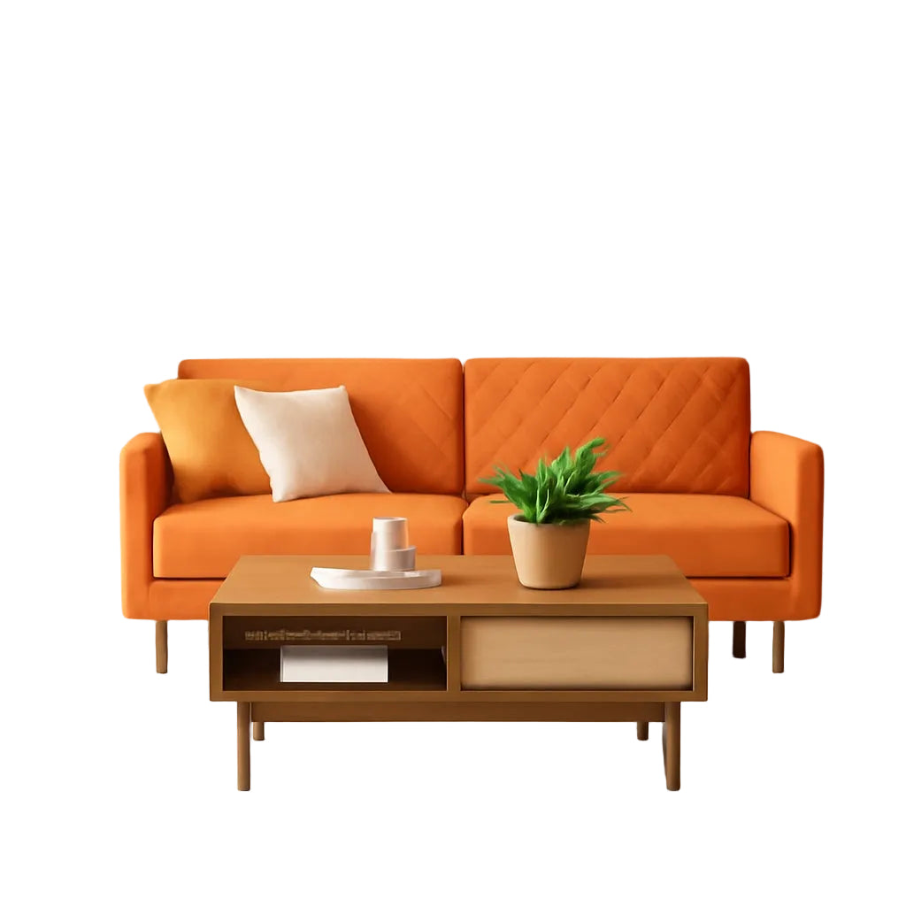 Chloe Futon Sofa Bed in Tangerine