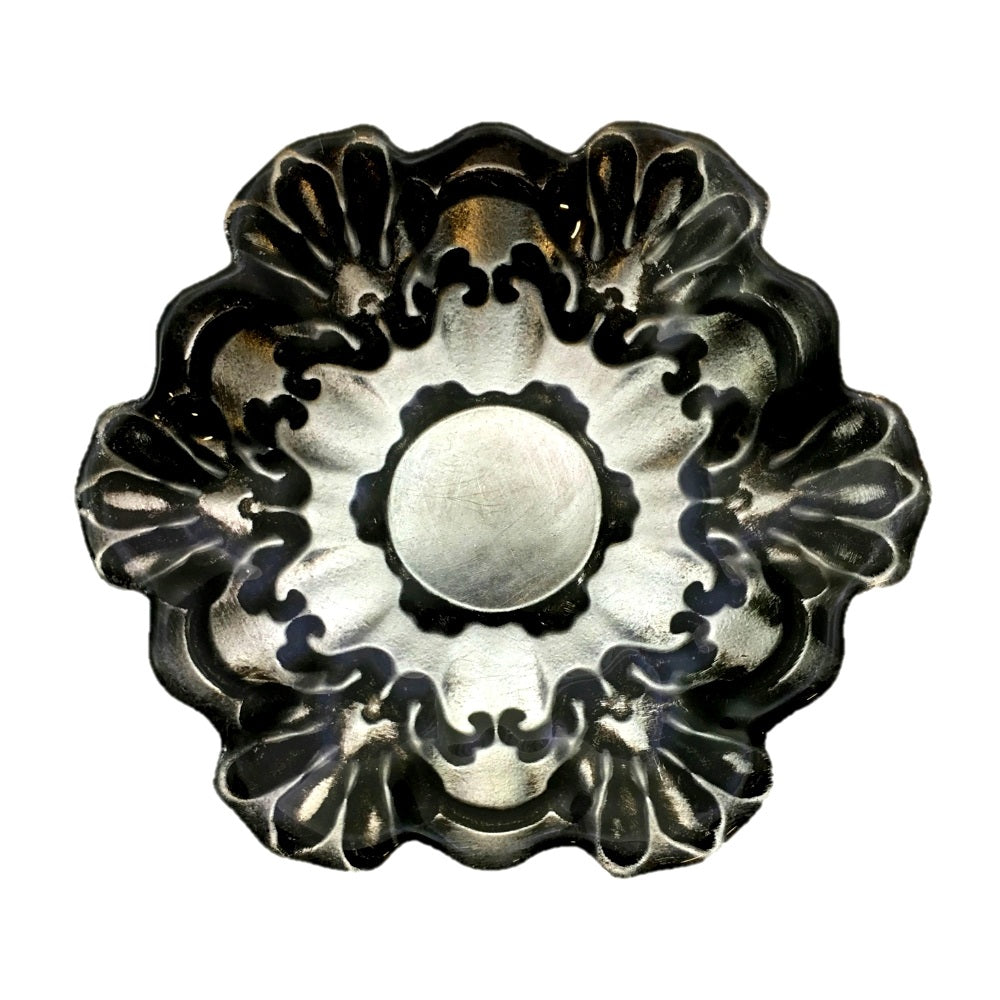 LACE 6.5" Black/Silver Canape Plates - Set of 4