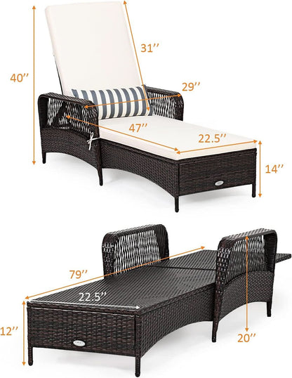 Adjustable Outdoor Chaise Lounge Chair