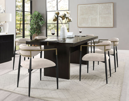 Beige and Black Armchair with Open Back - Set of 2