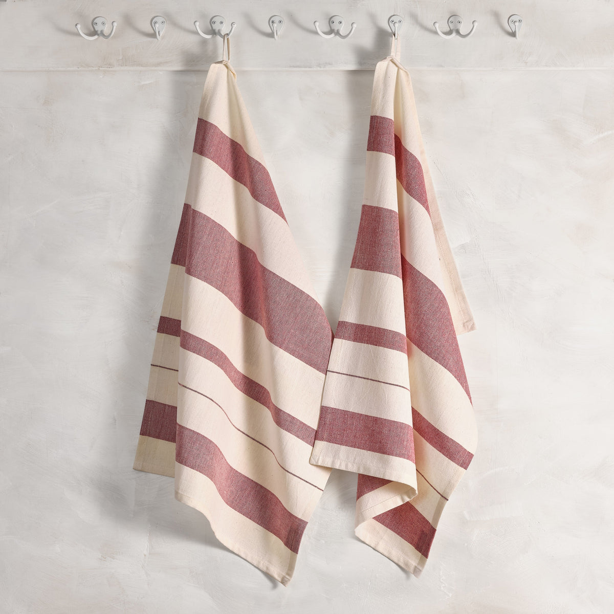 Set of 2 Handwoven Artisan Striped Kitchen Towels - 4 Colors