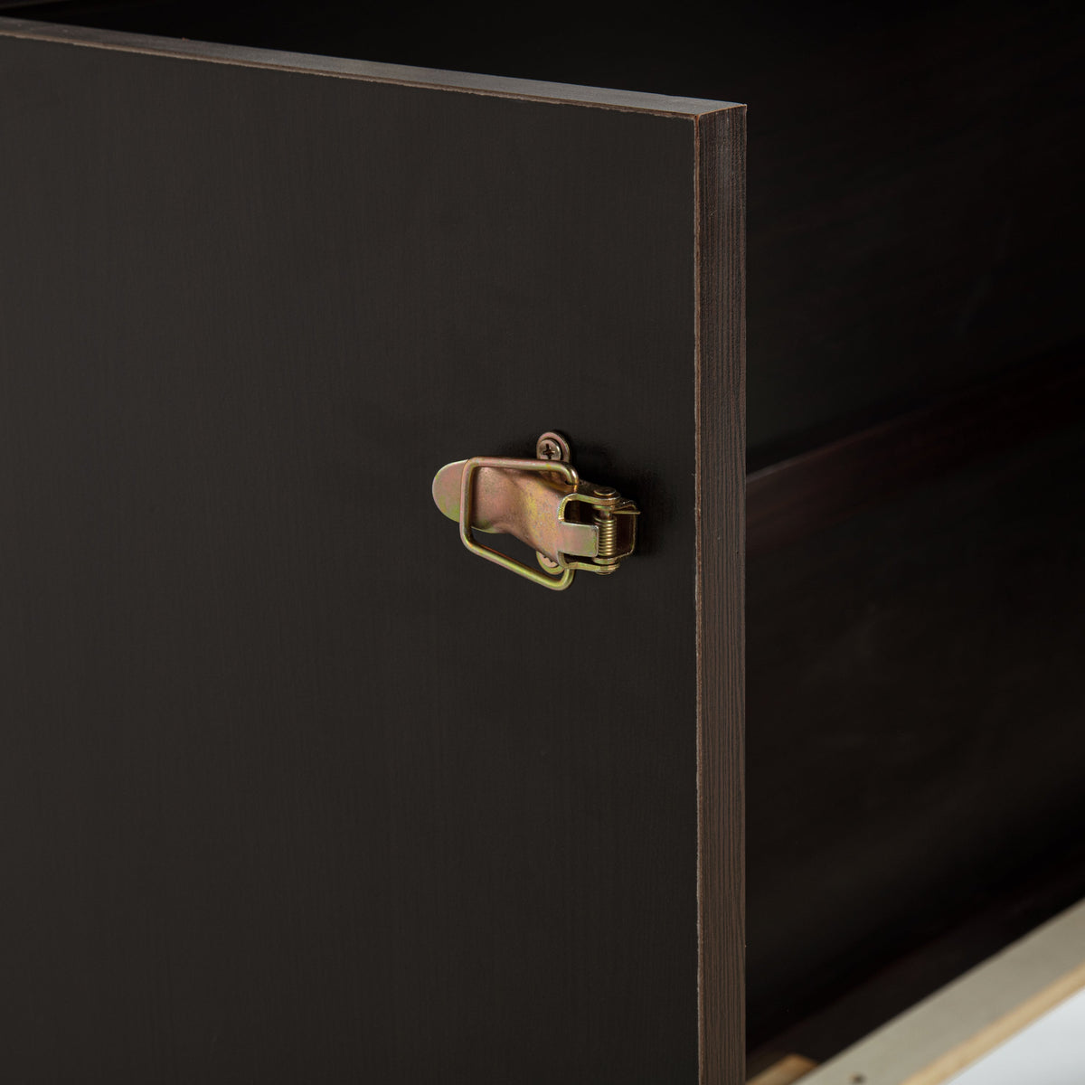 Queen Size Murphy Bed, Pine Wood with Power Station and Rattan Decoration Panel - Espresso