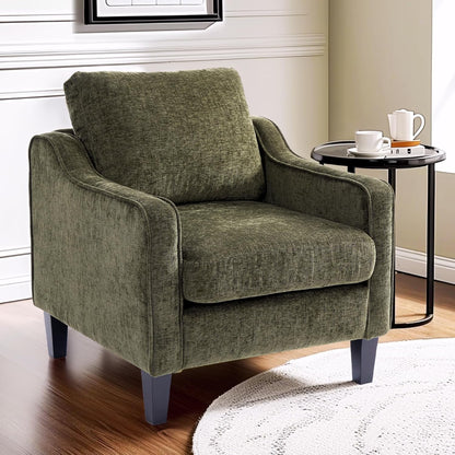 Green Chenille Armchair