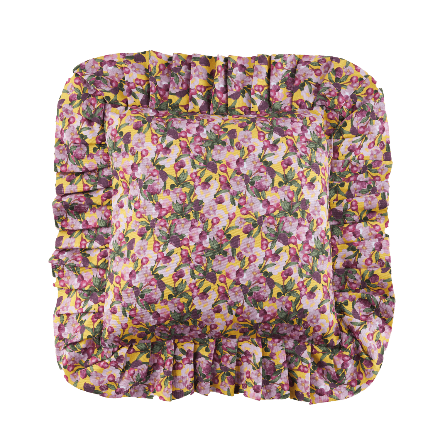 Ruffled Pillow Cover Romance is Dead Yellow