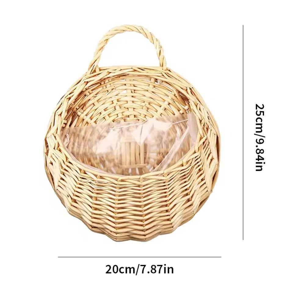 Handmade Wicker Rattan Hanging Planters - multiple styles