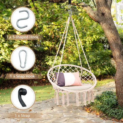 Cushioned Hammock Chair with Hanging Kit
