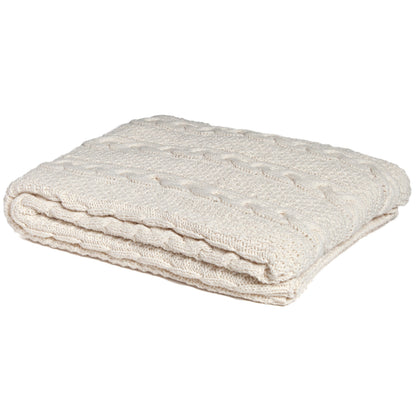 Chunky Cable - Textured Sustainable Knit Throw Blanket