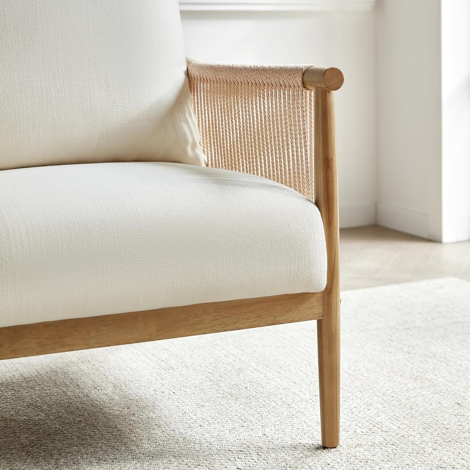 Cream Braided Accent Chairs - Set Of 2