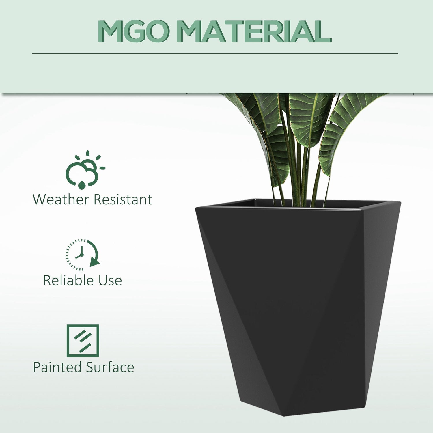 Set of 3 Tall Planters - Black